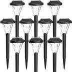 Warm White Solar Pathway Lights 10-Pack, Driveway LED