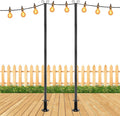 Heavy-Duty String Light Poles, 8ft Patio