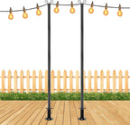 Heavy-Duty String Light Poles, 8ft Patio