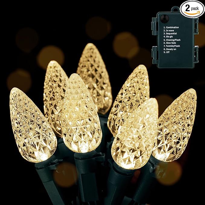 Christmas String Lights, 20ft 6 LED Waterproof Twinkle Lights
