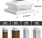 6-Pack Cool White Fence Post Cap Lights, Solar LED