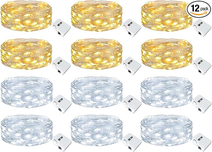 Christmas Yard String Lights 12-Pack, Waterproof