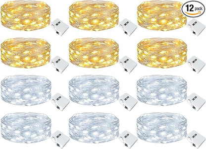 Christmas Yard String Lights 12-Pack, Waterproof