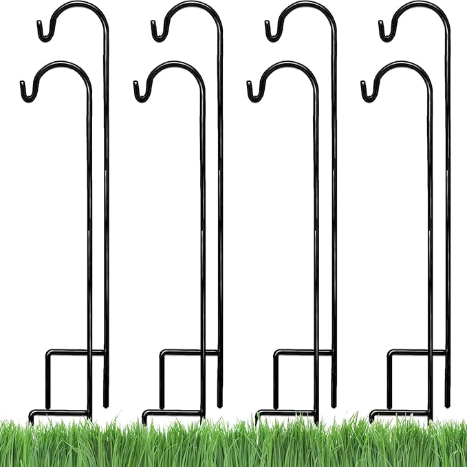 8-Pack 35" Garden Shepherd Hooks, Iron Plant Hangers