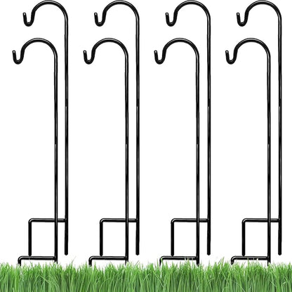 8-Pack 35" Garden Shepherd Hooks, Iron Plant Hangers