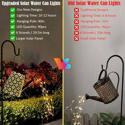 Solar Watering Can Lights,Solar Lights Outdoor Garden Decor,Large Hanging IP65 Waterproof Solar Lantern Landscape Lights Outside Decor for Garden Yard Pathway for Holiday-Festival