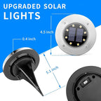 12-Pack Cool White Flat Solar Driveway Lights, Waterproof LED