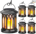 4-Pack Decorative Garden Solar Lanterns for Porch, Waterproof LED