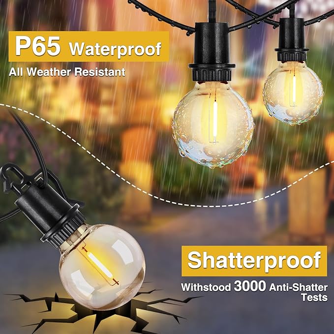 ZJOJO 100FT Solar Lights Outdoor Wateroproof, Solar String Lights with with Remote USB Port 32 LED Shatterproof,Dimmable Outdoor Lights Long Last for Garden,Patio, Backyard, Camping Christmas Light
