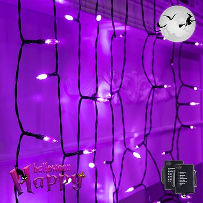 Christmas Porch String Lights 2-Pack, 50 LED Waterproof