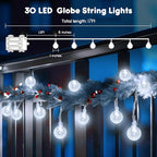 White Patio String Lights, 17ft Weatherproof LED