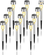Warm White Solar Pathway Lights 12-Pack, Garden LED