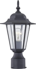 Black Lamp Post Light with Planter, Solar Outdoor