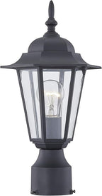 Black Lamp Post Light with Planter, Solar Outdoor