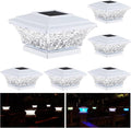 White Solar Deck Post Lights, Outdoor LED Caps