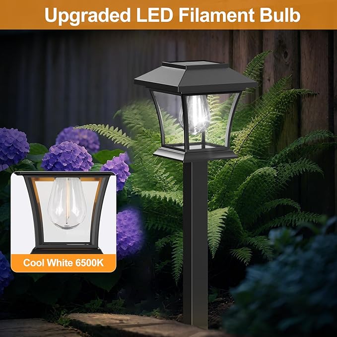 Sparkblaze 10 Pack Solar Pathway Lights Outdoor, LED Solar Yard Lights Dusk to Dawn Solar Garden Lights for Lawn, Walkway, Path & Landscape Lighting. (10, Cold White)