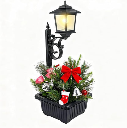 Solar Lamp Post Light with Planter, 2 in 1 Outdoor Flower Pots, 3000K Solar Lamps Outdoor Waterproof, Wall Mount or Freestanding for Garden, Patio, Yard, Front Porch, Back Door (Flowers not Included)