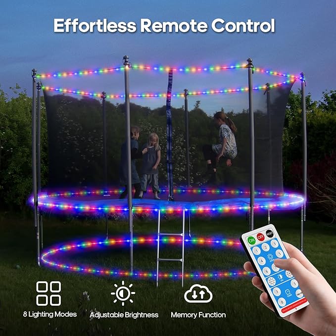 ICRGB Solar Rope Lights Outdoor, 132FT 400 LED Solar Rope Lights,IP67 Waterproof, 8 Modes, Outdoor Patio Porch Tree Wedding Christmas Pool Garden Decorative (Multi-Colored)