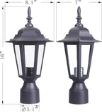 Outdoor Pole Lantern, Black Weatherproof Post Light