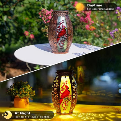 STARSOUL Solar Lantern Outdoor Waterproof, Hanging Solar Lantern for Patio Garden Yard Decor, Cardinal Memorial Gifts for Loss of Love one, Bereavement Sympathy Gift