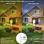 White Post Lighting Fixture with Planter, Solar Outdoor