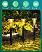 Solar Garden Path Lights 12-Pack, IP67 Waterproof