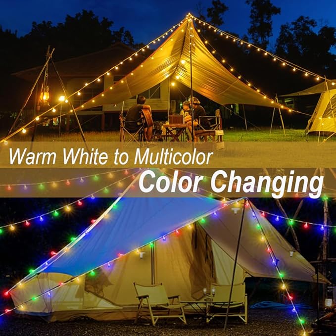 Outdoor String Lights, 40ft Warm White Waterproof LED