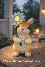 Solar Rabbit Garden Statue Light, Outdoor Decor