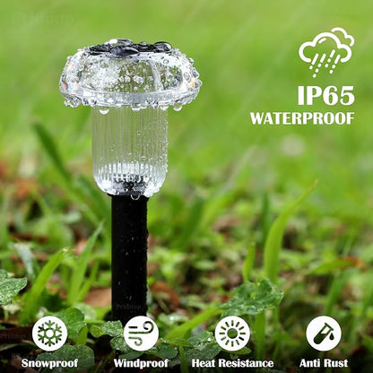 Solar Lights Outdoor Pathway Waterproof 16 Pack Color Changing LED Acrylic Mushroom Decorative Garden Lights for Yard Landscape Patio Outside Decorations