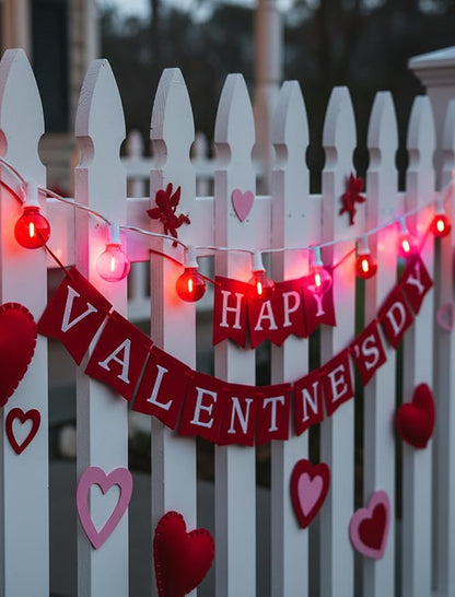 25FT G40 LED Outdoor Valentine's Day String Lights, Red and Pink Valentines Decorations Lights with 27 Shatterproof Globe Bulbs, Hanging Patio Lights for Home Balcony Backyard Garden Party Wedding
