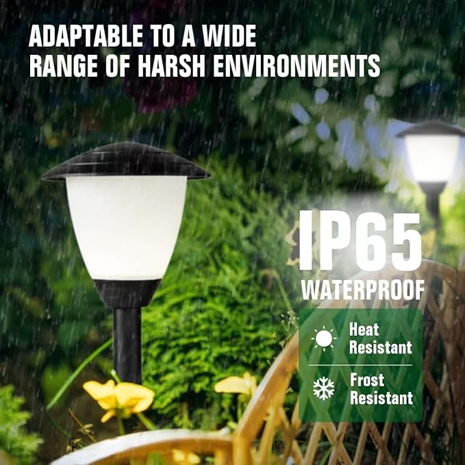 Solar Walkway Path Lights 6-Pack, IP65 Waterproof