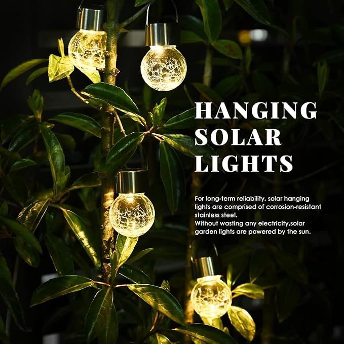 12-Pack Flower Solar Lanterns, Waterproof LED Patio Lights