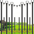 6-Pack Metal String Light Poles, 10ft Deck Stands