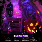 Halloween Backyard String Lights 2-Pack, 66ft 200 LED Waterproof