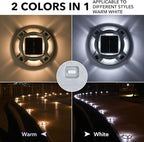 12-Pack Solar Gutter Lights, Warm White Waterproof LED