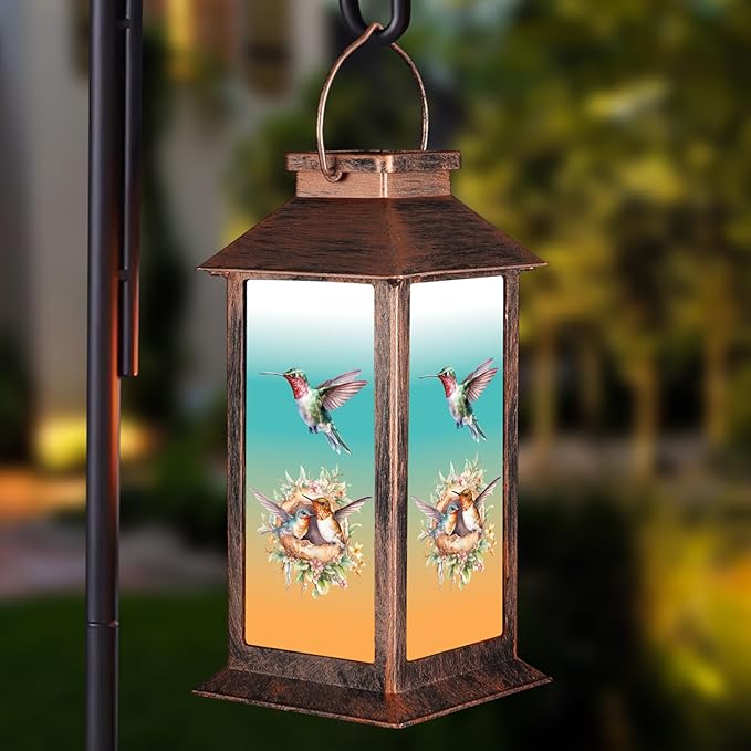 Solar Lanterns for Garden Decor,Waterproof Design Ideal Birthday Gifts for Women, Mom, and Grandma Solar LED Hanging Lights for Yard, Patio, Lawn, and Porch(Hummingbird)
