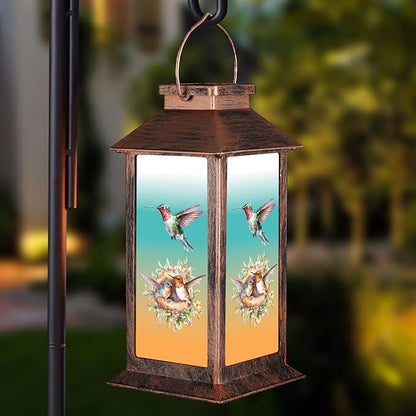 Solar Lanterns for Garden Decor,Waterproof Design Ideal Birthday Gifts for Women, Mom, and Grandma Solar LED Hanging Lights for Yard, Patio, Lawn, and Porch(Hummingbird)