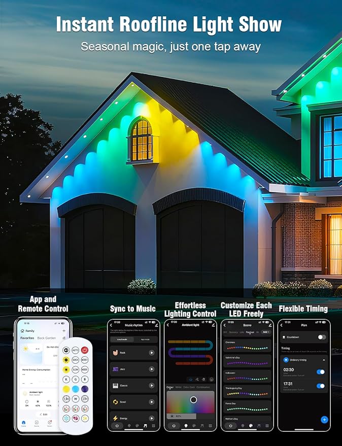 Halloween String Lights, 150ft LED Timer