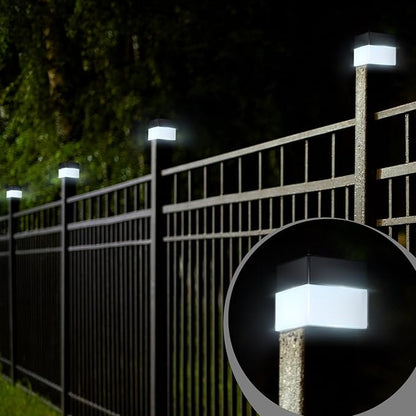 25 Pack Solar Fence Post Cap Lights 2In x 2In (5cm x 5cm) Solar Post Cap Fence Lights for Garden, Gazebos, Street Wall