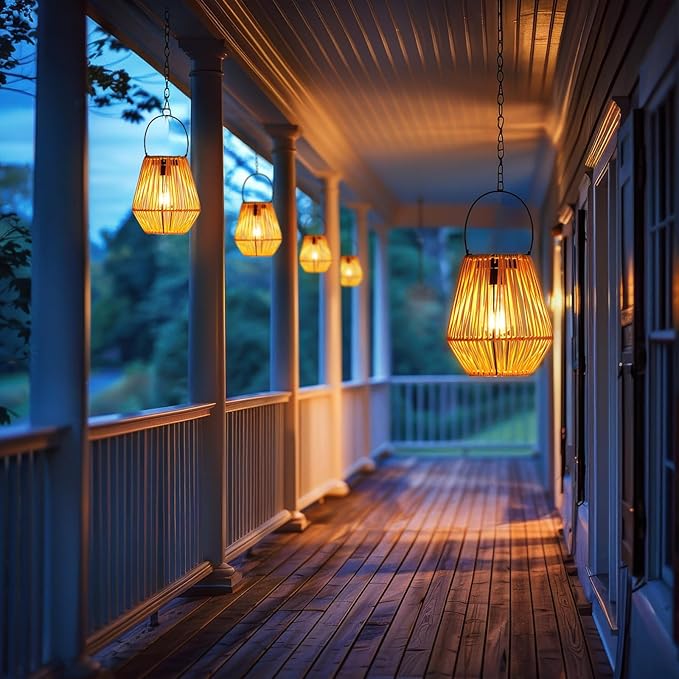 Homemory Solar Lanterns Outdoor Waterproof Hanging Lights, Outside Solar Lamp Decorative for Garden, Yard, Patio, Porch, Trees, Lawn, Pathway, Table (2)
