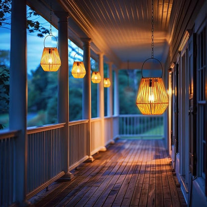 Homemory Solar Lanterns Outdoor Waterproof Hanging Lights, Outside Solar Lamp Decorative for Garden, Yard, Patio, Porch, Trees, Lawn, Pathway, Table (2)