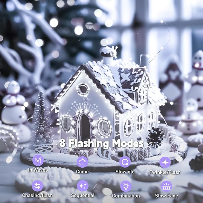 Christmas Yard String Lights, 16ft 50 LED Waterproof