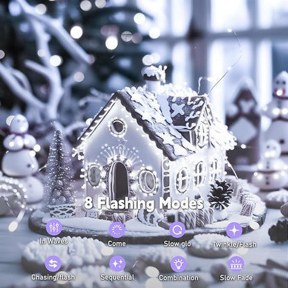 Christmas Yard String Lights, 16ft 50 LED Waterproof