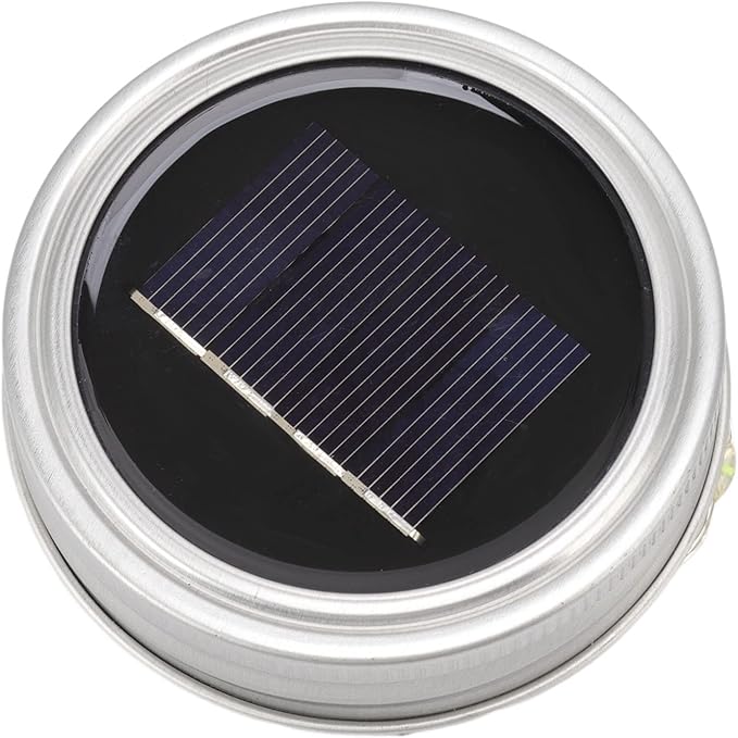 Hyuduo Solar Mason Jar Lights Lids 20 LED 6.6 Ft Flame Tip Solar Powered Fairy String Lights for Outdoor Jars Decor