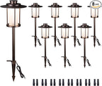8-Pack Solar Path Lights, Outdoor Walkway LED