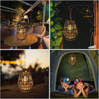 Elegant Hanging Solar Lanterns for Porch, Waterproof LED