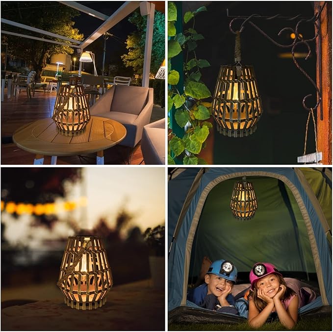 Elegant Hanging Solar Lanterns for Porch, Waterproof LED