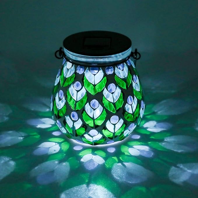 Mosaic Solar Porch Lanterns, Classic Waterproof LED