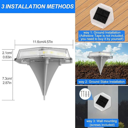 Solar Deck Lights Dock Step Lights-12 Packs Waterproof 1200mAh Auto ON/Off LED Solor Powered Stair Lighting for Outdoor Garden, Patio, Pathway, Walkway, Driveway (Warm White)