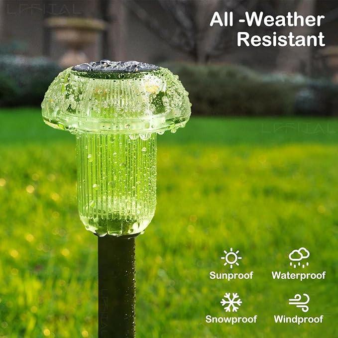 8-Pack Solar Pathway Lights, Waterproof LED Garden Lights